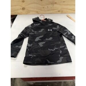 Under Armour Blue Camouflage Pullover Hoodie Sweatshirt Loose Youth Size Medium